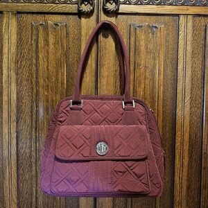Vera Bradley Quilted Maroon Shoulder Bag (Retired)